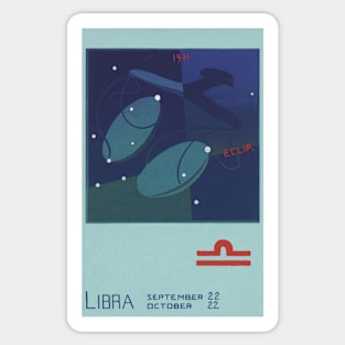 Libra the Scales, Vintage Signs of the Zodiac Sticker